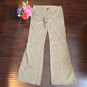 Level 99 size 29 Anthro wide leg taupe stretch chino.